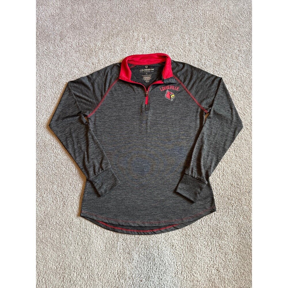Louisville Cardinals Colosseum Women’s Athletic Quarterzip Pullover Size Large